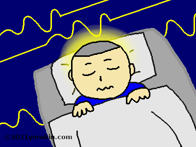 眠っている脳波のイラスト